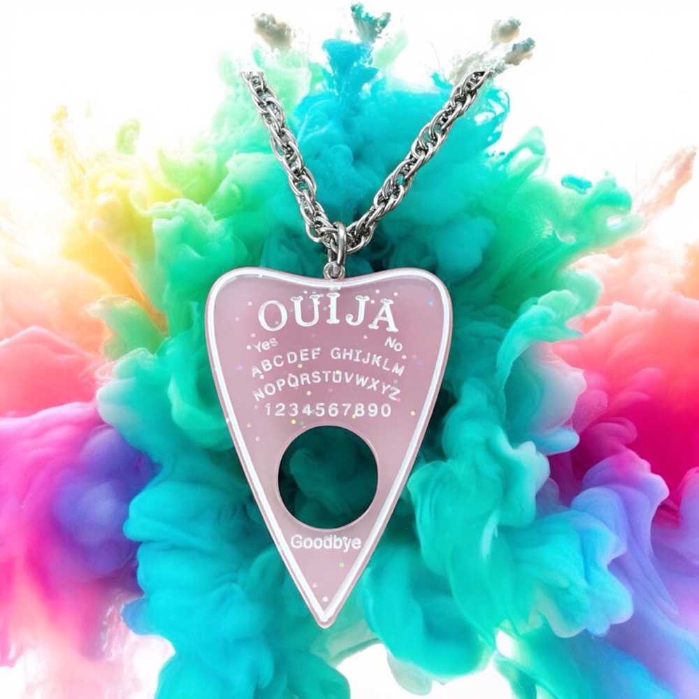🆕 Ouija Planchette Pendant Necklace Resin/Stainless Steel